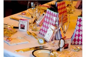 The place settings with guest favours